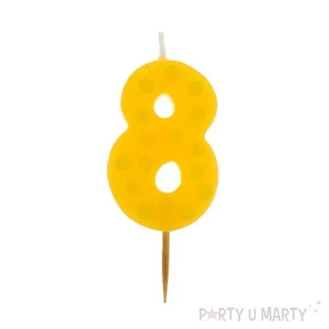 swieczka cyferka piker grochy 8 6 cm