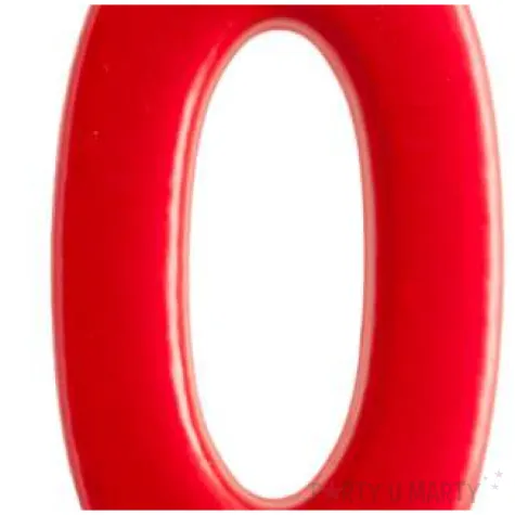 swieczka cyfra 0 giant dekora czerwona 15 cm