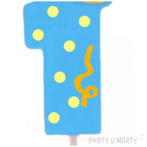 swieczka cyfra 1 broadway ravi niebieska