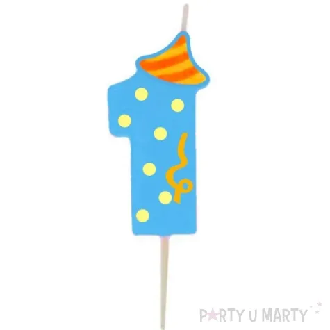 swieczka cyfra 1 broadway ravi niebieska