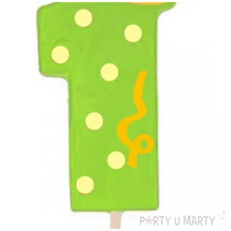 swieczka cyfra 1 broadway ravi zielona