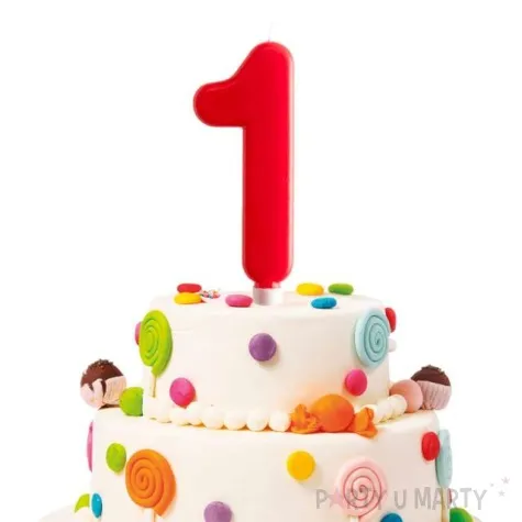 swieczka cyfra 1 giant dekora czerwona 15 cm