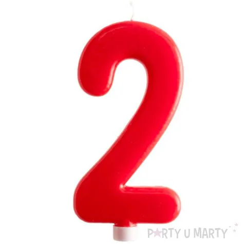 swieczka cyfra 2 giant dekora czerwona 15 cm