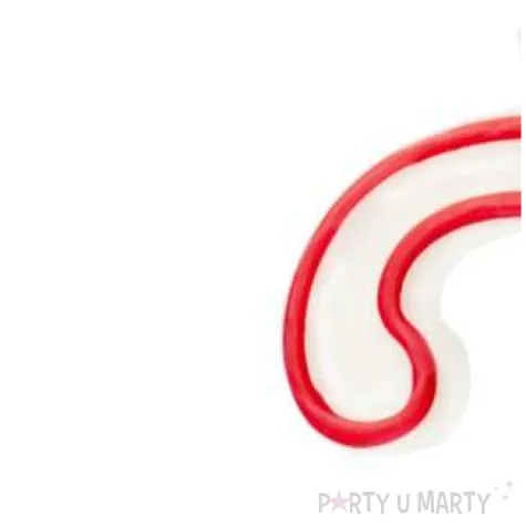 swieczka cyfra 2 partypal bialo czerwona 13 cm