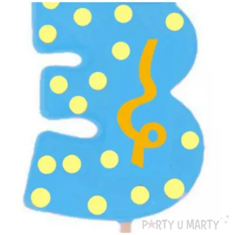 swieczka cyfra 3 broadway ravi niebieska