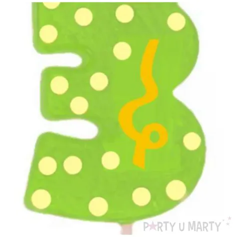 swieczka cyfra 3 broadway ravi zielona