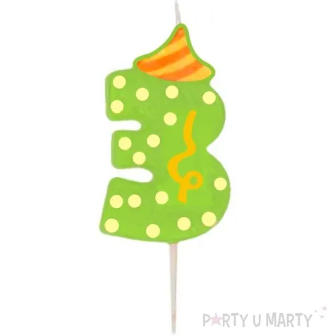 swieczka cyfra 3 broadway ravi zielona