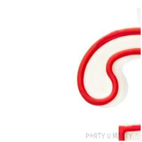 swieczka cyfra 3 partypal bialo czerwona 13 cm