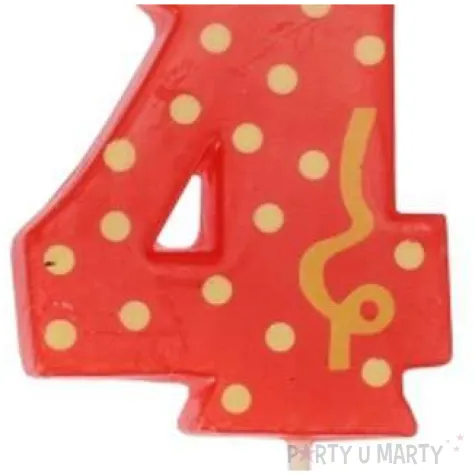 swieczka cyfra 4 broadway ravi czerwona