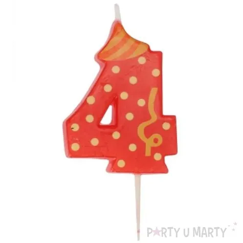 swieczka cyfra 4 broadway ravi czerwona