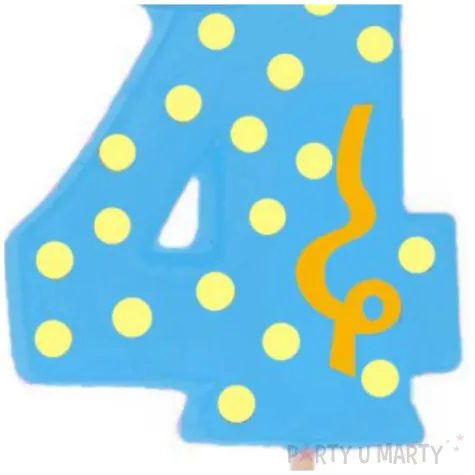 swieczka cyfra 4 broadway ravi niebieska