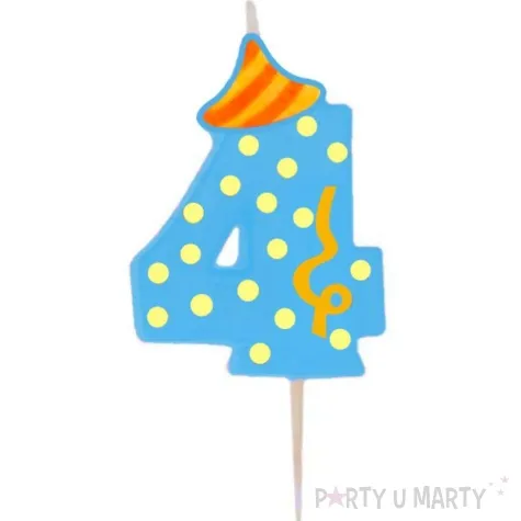 swieczka cyfra 4 broadway ravi niebieska