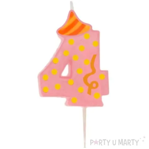 swieczka cyfra 4 broadway ravi rozowa