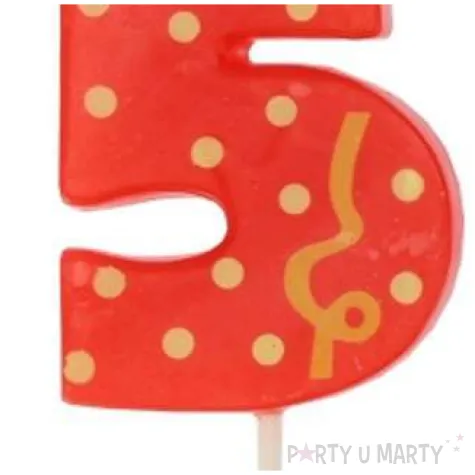 swieczka cyfra 5 broadway ravi czerwona