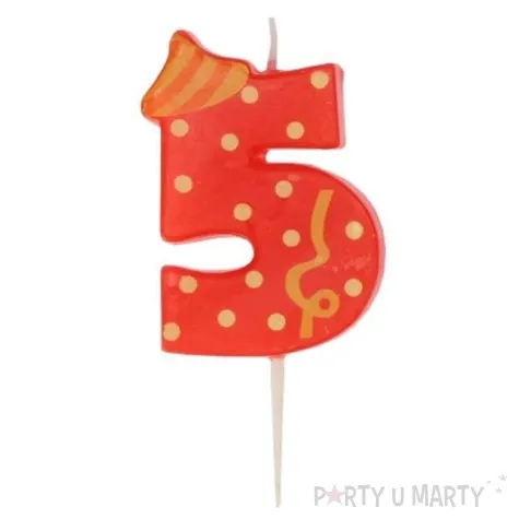 swieczka cyfra 5 broadway ravi czerwona
