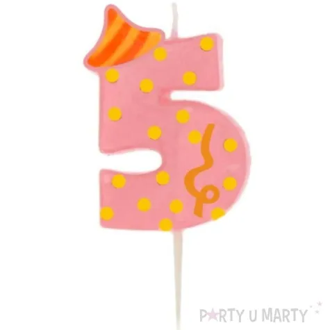 swieczka cyfra 5 broadway ravi rozowa