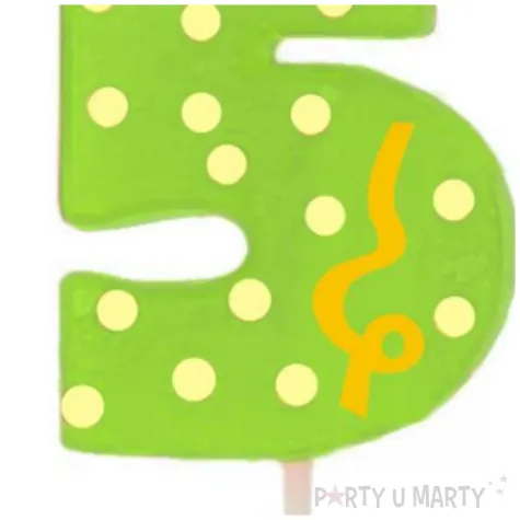 swieczka cyfra 5 broadway ravi zielona