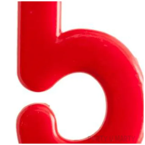 swieczka cyfra 5 giant dekora czerwona 15 cm