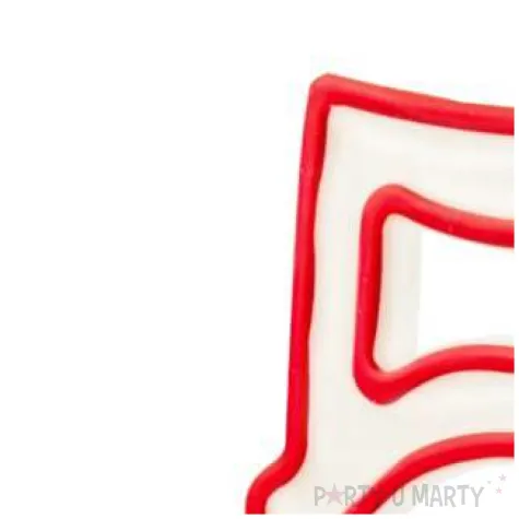 swieczka cyfra 5 partypal bialo czerwona 13 cm