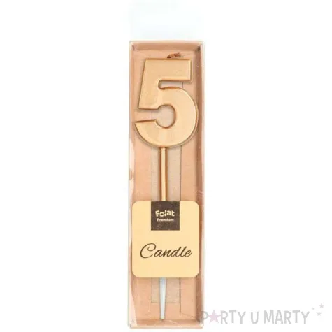 swieczka cyfra 5 zlota folat