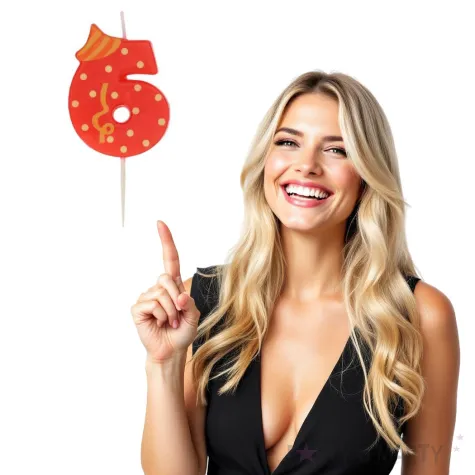 swieczka cyfra 6 broadway ravi czerwona