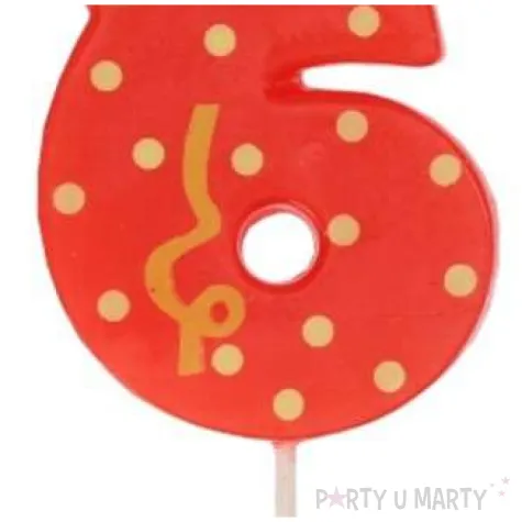 swieczka cyfra 6 broadway ravi czerwona