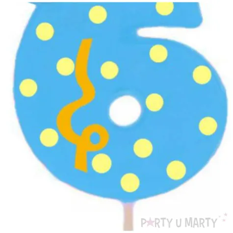 swieczka cyfra 6 broadway ravi niebieska