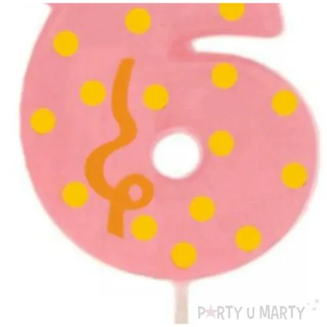 swieczka cyfra 6 broadway ravi rozowa