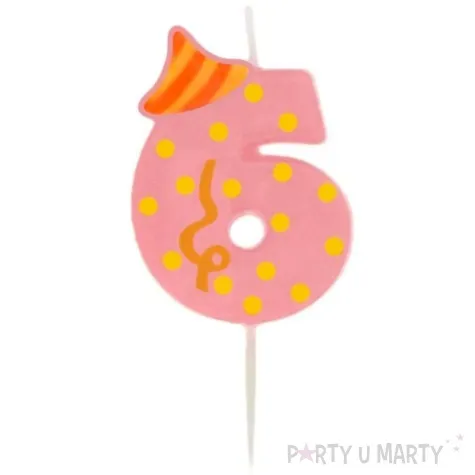 swieczka cyfra 6 broadway ravi rozowa