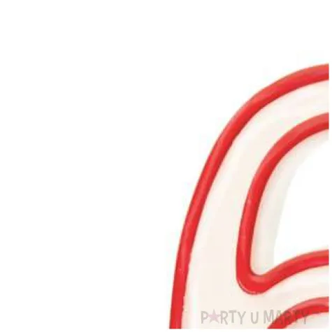 swieczka cyfra 6 partypal bialo czerwona 13 cm