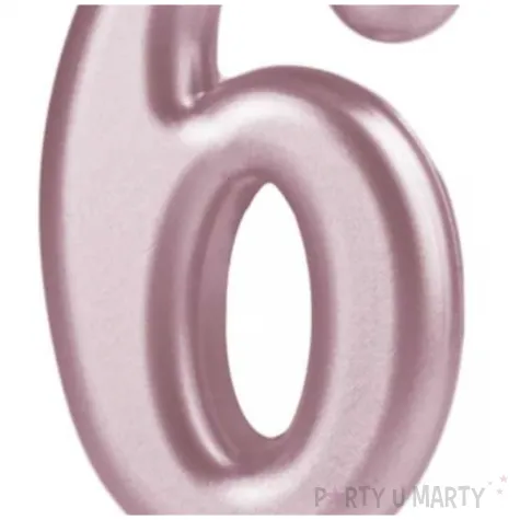 swieczka cyfra 6 partypal rozowe zloto 10 cm