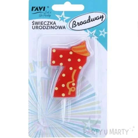 swieczka cyfra 7 broadway ravi czerwona