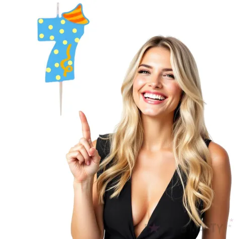 swieczka cyfra 7 broadway ravi niebieska