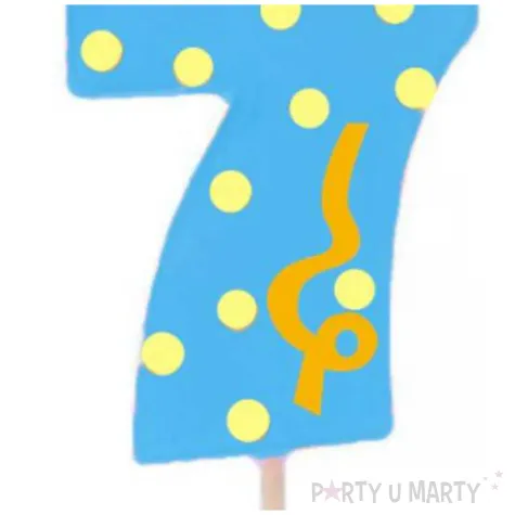 swieczka cyfra 7 broadway ravi niebieska