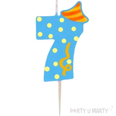 swieczka cyfra 7 broadway ravi niebieska