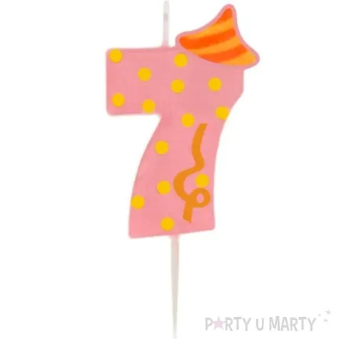 swieczka cyfra 7 broadway ravi rozowa