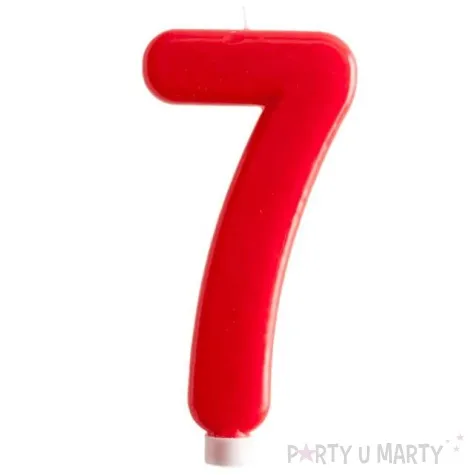 swieczka cyfra 7 giant dekora czerwona 15 cm