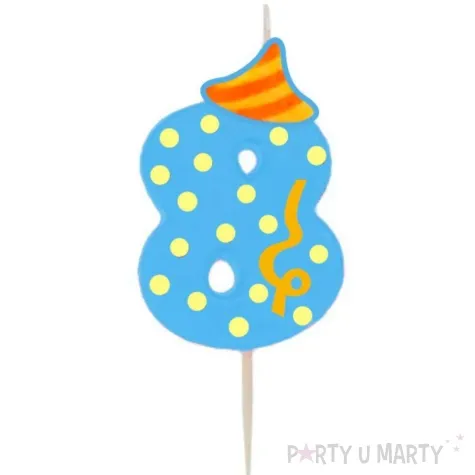 swieczka cyfra 8 broadway ravi niebieska