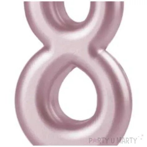 swieczka cyfra 8 partypal rozowe zloto 10 cm