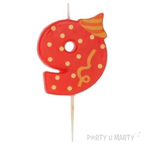 swieczka cyfra 9 broadway ravi czerwona