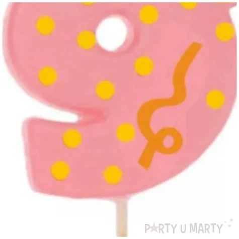 swieczka cyfra 9 broadway ravi rozowa