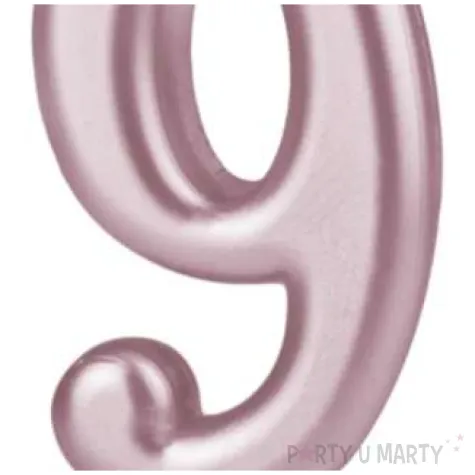 swieczka cyfra 9 partypal rozowe zloto 10 cm