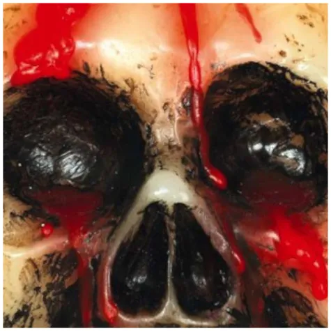 swieczka czaszka zakrwawiona kremowy guirca 10 cm