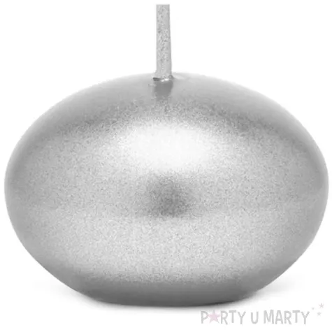 swieczka dysk plywajacy metalik srebrna partydeco 40 mm 50 szt