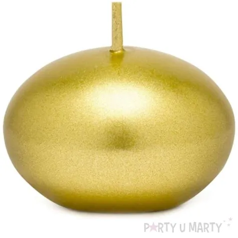 swieczka dysk plywajacy metalik zlota partydeco 40 mm 50 szt