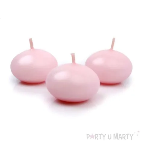 swieczka dysk plywajacy rozowa partydeco 40 mm 50 szt