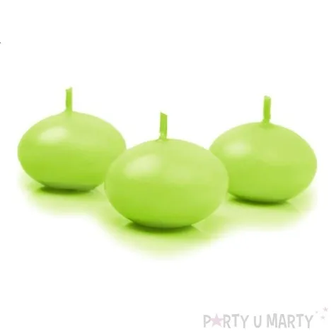 swieczka dysk plywajacy zielona jasna partydeco 40 mm 1 szt