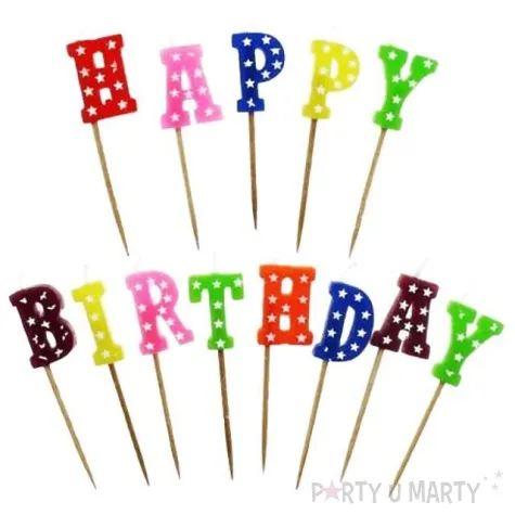 swieczka happy birthday gwiazdki zestaw godan