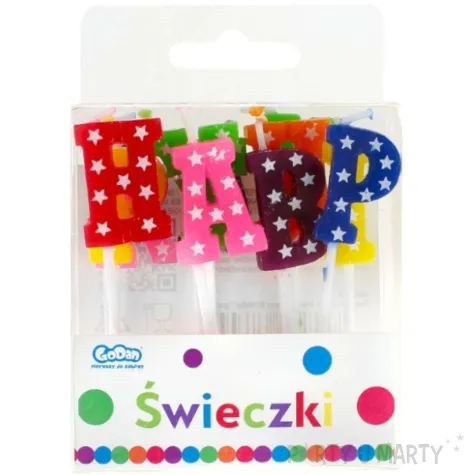 swieczka happy birthday gwiazdki zestaw godan