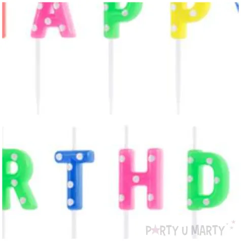 swieczka happy birthday kropki mix partydeco 2 5 cm 13 szt